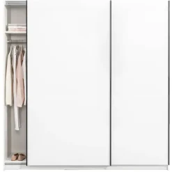 Schuifdeurkast Genua - wit - 204x200x60 cm