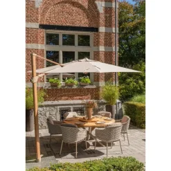 4-Seasons Siesta Premium - zweefparasol 350 cm. - Woodlook/Sand