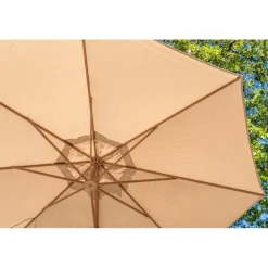 4-Seasons Siesta Premium - zweefparasol 350 cm. - Woodlook/Sand