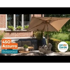 4-Seasons stokparasol Azzurro 350 cm - Charcoal