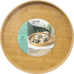 Secret de Gourmet Dienblad - bamboe - bruin - met handvaten -40cm