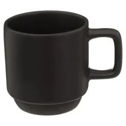 Secret de Gourmet Koffiekopjes - 4x - zwart - 120 ml - aardewerk