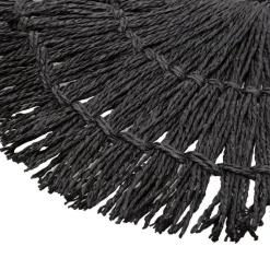 Secret de Gourmet Placemat - raffia zwart - rond - 38 cm