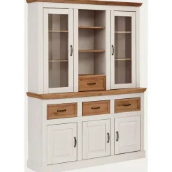 Selma - Buffetkast met 5 deuren en 4 lades van grenen in wit