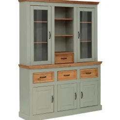 Selma - Buffetkast met 5 deuren en 4 lades van grenen in groen