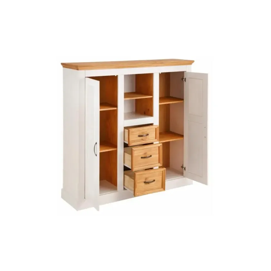 Selma - Dressoir met 2 deuren en 3 laden in wit gebeitst grenen