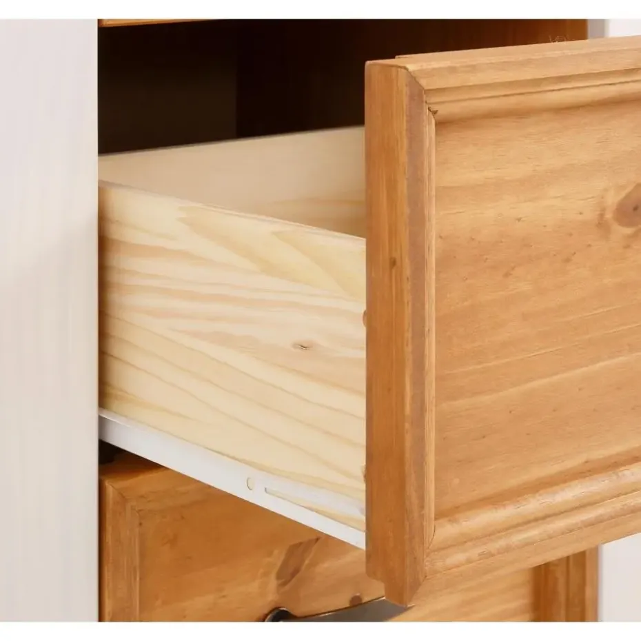 Selma - Dressoir met 2 deuren en 3 laden in wit gebeitst grenen