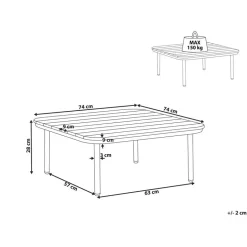 SENISE - Tuinsalontafel - Lichthout - 74 x 74 cm - Kunsthout