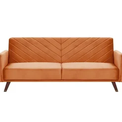 SENJA - Slaapbank 3-zits - Oranje - Fluweel