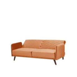 SENJA - Slaapbank 3-zits - Oranje - Fluweel