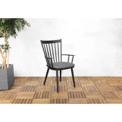 Sens-Line - Amsterdam Tuinstoel Zwart - Aluminium - Set van 2