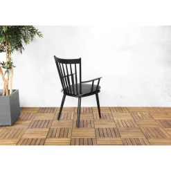 Sens-Line - Amsterdam Tuinstoel Zwart - Aluminium - Set van 2