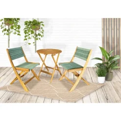 Sens-Line - Lanzarote Bistro Set - Hout - Groen