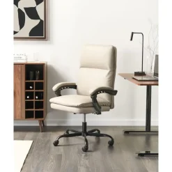 SERENE - Bureaustoel - Lichtbeige - Kunstleer