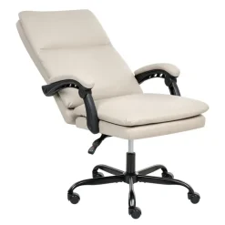 SERENE - Bureaustoel - Lichtbeige - Kunstleer