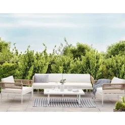 SERLA - Loungeset 4-zits - Wit - Aluminium