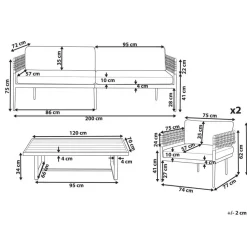 SERLA - Loungeset 4-zits - Wit - Aluminium