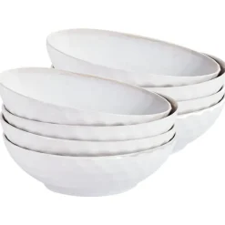 SESAME - Diepe borden set van 8 - Lichtgrijs - Steengoed