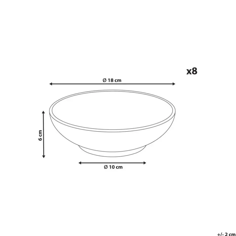 SESAME - Diepe borden set van 8 - Lichtgrijs - Steengoed