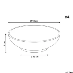 SESAME - Diepe borden set van 4 - Lichtgrijs - Steengoed