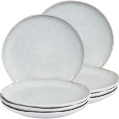 SESAME - Dinerborden set van 8 - Lichtgrijs - Steengoed