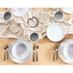 SESAME - Dinerborden set van 8 - Lichtgrijs - Steengoed