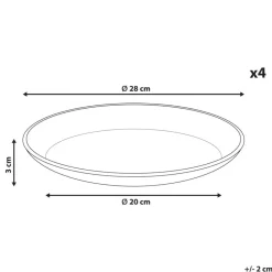 SESAME - Dinerborden set van 4 - Lichtgrijs - Steengoed