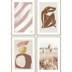 Set poster met lijst - Aards & Abstract