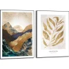 Set poster met lijst - Natuur met gouden twist