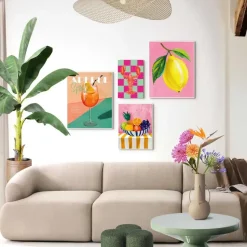 Set poster met lijst - Zomerse set