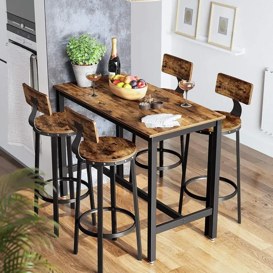 Set van 2 barkrukken - industrieel ontwerp - vintage bruin