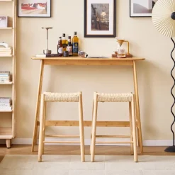 Set van 2 Barkrukken Massief Hout Scandinavisch