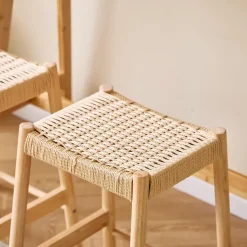 Set van 2 Barkrukken Massief Hout Scandinavisch