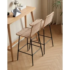 Set van 2 barkrukken van metaal en vezels