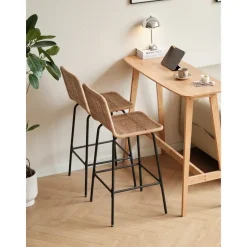 Set van 2 barkrukken van metaal en vezels