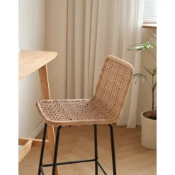 Set van 2 barkrukken van metaal en vezels