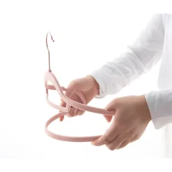 Set van 50 fluwelen Kledinghangers met Anti-Slip, Roze Hangers met Gouden Haak