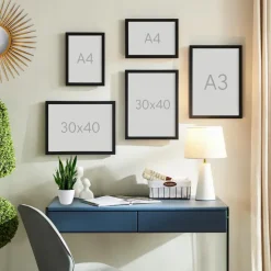 Set van 2 Fotokaders - A4 formaat - Foto Lijsten in MDF Hout - Zwart