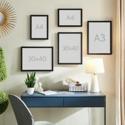 Set van 2 Fotokaders - A3 formaat - Foto Lijsten in MDF Hout - Zwart