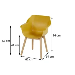 Set van 2- Hartman Sophie Studio diningstoel- Curry Yellow- Teak poot