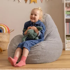 Set van 2 icon Kinderzitzakken Dalton - Corduroy Zitzak - Grijs