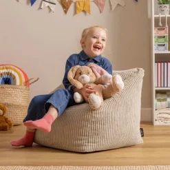 Set van 2 icon Kinderzitzakken Morgan - Corduroy Zitzak met Vulling - Beige