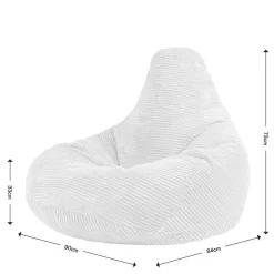 Set van 2 icon Zitzak Dalton - Corduroy Zitzak Volwassenen - Beige