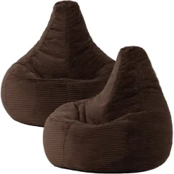 Set van 2 icon Zitzak Dalton - Corduroy Zitzak Volwassenen - Bruin