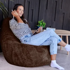 Set van 2 icon Zitzak Dalton - Corduroy Zitzak Volwassenen - Bruin