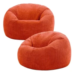 Set van 2 icon Zitzak Kingston - Corduroy Zitzak Volwassenen - Oranje