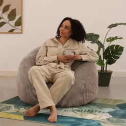 Set van 2 icon Zitzak Kingston - Corduroy Zitzak Volwassenen - Mokka