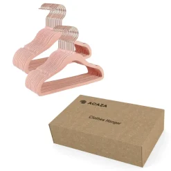 Set van 30 kinder kledinghangers in rose, met rosé gouden haak