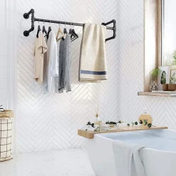 Set van 2 kledingstangen - Kledingrek - Kledingstang 110 x 30 x 29,3 CM