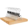 Set van 12 Massief Houten Broek hangers - met vilt Anti-Slip